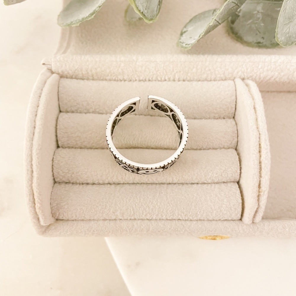 925 Sterling Silver Happy Face Ring Minimalist Ring Band Smiley Face Star Ring - Picture 7 of 11